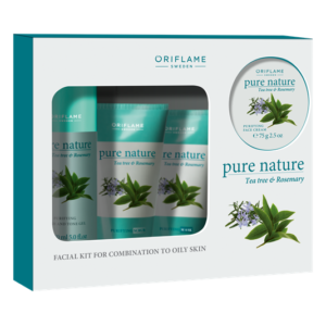 Pure Nature Tea Tree and Rosemary Facial Kit for Oily to Combination Skin by Oriflame
